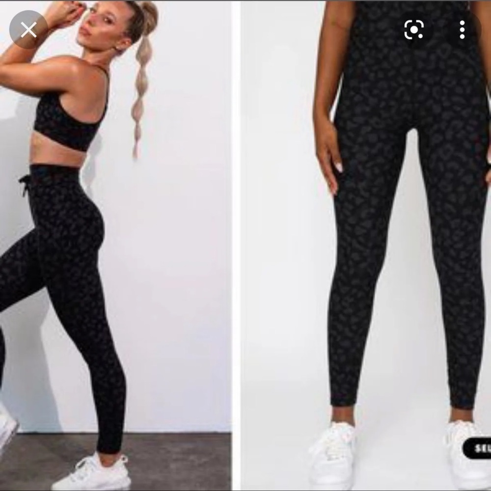 White Fox Boutique Black Leopard Print High-Waist Leggings